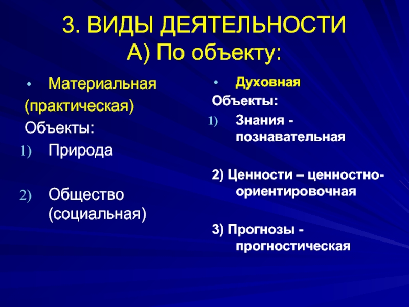 Духовные объекты. Объект духовной деятельности. Познавательная прогностическая ценностно-ориентировочная. Виды деятельности 3 вида. Духовная ценностно ориентировочная деятельность.