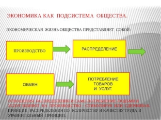 Экономика, как подсистема общества