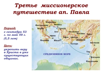 Третье  миссионерское путешествие ап. Павла