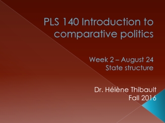 PLS 140 Introduction to comparative politics. Centenno vs Tilly