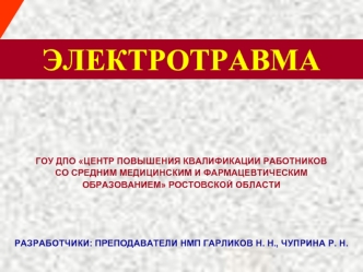 Электротравма. Алгоритм оказания помощи