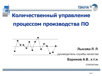 Количественный управление 
процессом производства ПО