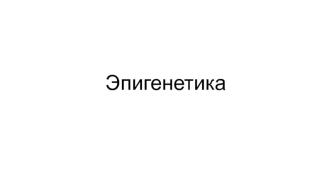 Эпигенетика. Эпигенетические метки