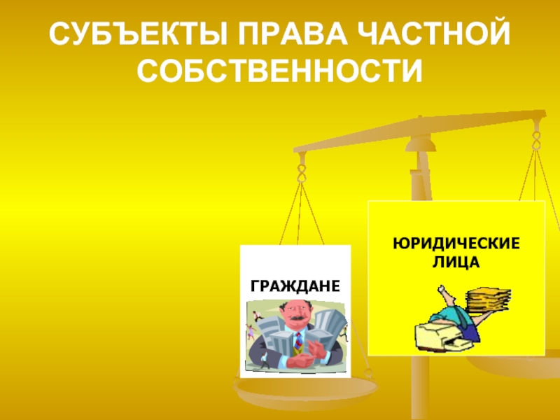 Право частной собственности граждан. Субъекты права частной собственности. Граждане и юридические лица. Частная собственность граждан и юридических лиц. Субъекты права картинки.