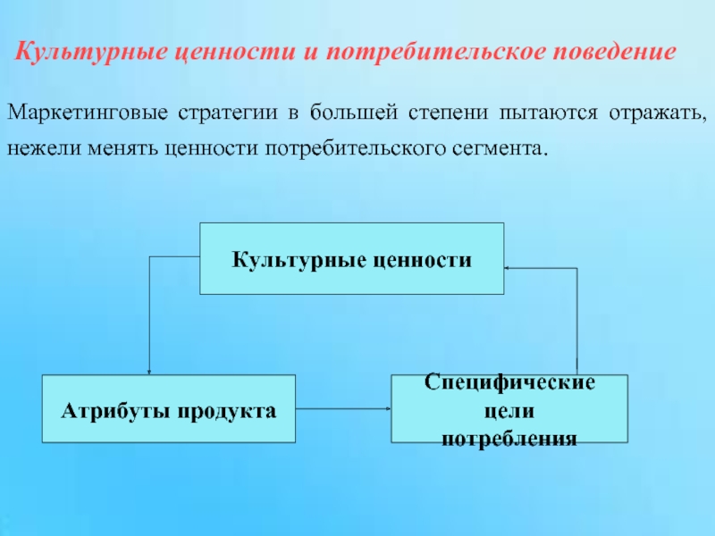 Потребительская ценность работ. Ценность для потребителя. Ценности и поведение. Культурные ценности. Стратегии потребительского поведения.