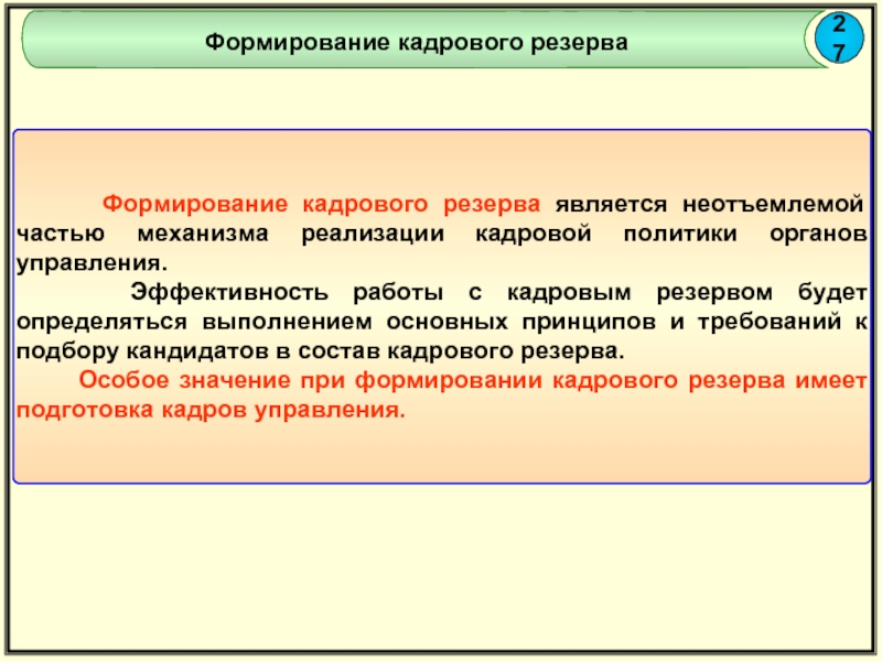 Формирование кадрового резерва презентация