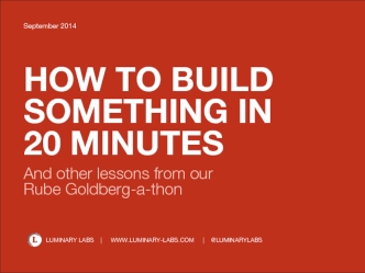 How to Build Something in 20 Minutes