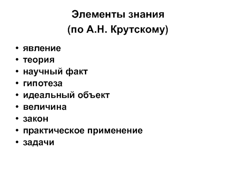 Элемент знаний. Элементы знаний. Теория явления это.