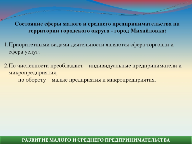 Сфера состояние. Понятие «предпринимательский потенциал. Карта предпринимательства. Превалирует индивидуальная работа.