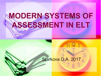 Modern systems of assessment in ELT