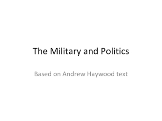 The military and politics