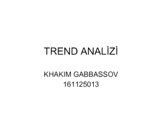 Trend analizi