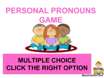 Personal prounouns. Game