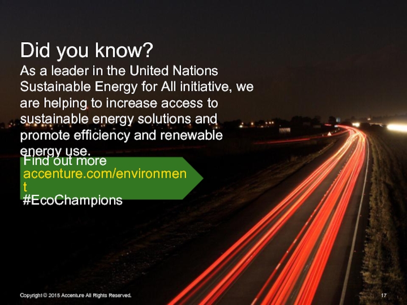 Did you know? As a leader in the United Nations Sustainable Energy for All initiative, we are
