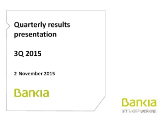 Bankia Q3 2015 Earnings Report