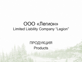 ООО ЛегионLimited Liability Company “Legion”