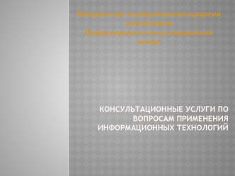 консультационные услуги по вопросам применения информационных технологий