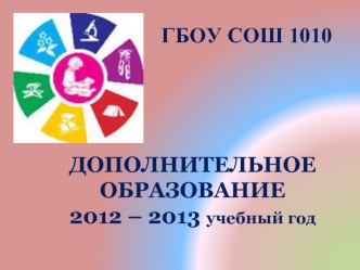 ГБОУ СОШ 1010ДОПОЛНИТЕЛЬНОЕ ОБРАЗОВАНИЕ2012 – 2013 учебный год