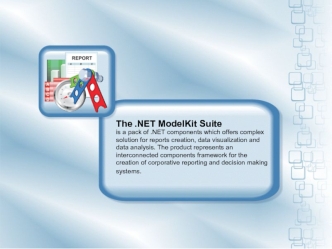 The .NET ModelKit Suite  
is a pack of .NET components which offers complex 
solution for reports creation, data visualization and 
data analysis. The product represents an 
interconnected components framework for the 
creation of corporative reporting an