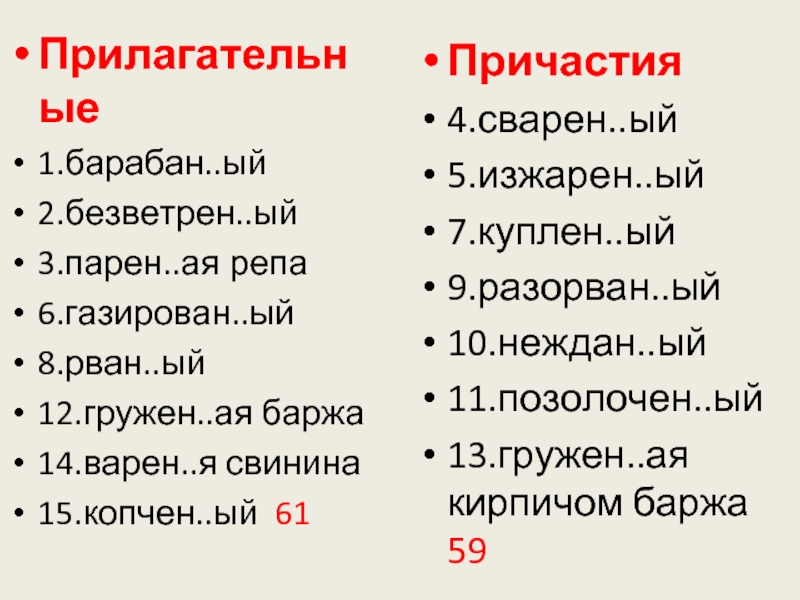 Причастие 4 буквы. Барабанный безветренный. Безветренный это Причастие или прилагательное. Баржа склонение. Коптить с 2 н Причастие.