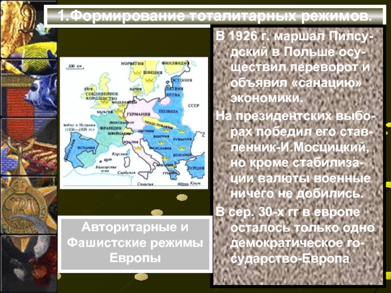 Авторитарные режимы в европе в 1920 е гг польша испания фашистский режим в италии презентация