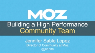 Building a High Performance Community Team