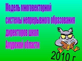 Модель многовекторной
системы непрерывного образования
директоров школ
Амурской области