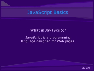 JavaScript Basics