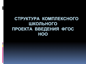 Структура комплексного школьного     проекта введения ФГОС НОО