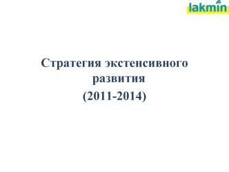 Стратегия экстенсивного развития 
(2011-2014)