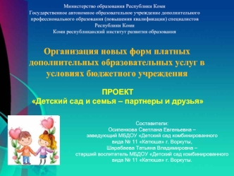 Организация новых форм платных дополнительных образовательных услуг в условиях бюджетного учреждения