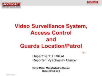 Video Surveillance System, Access Control and Guards Location/Patrol V 1