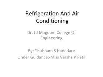 Refrigeration And Air Conditioning