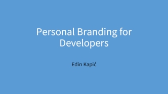 Personal Branding for Developers