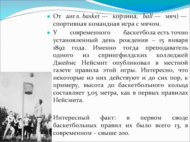 Реферат Баскетбол История И Правила