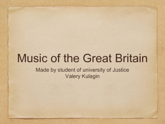 Music of the Great Britain