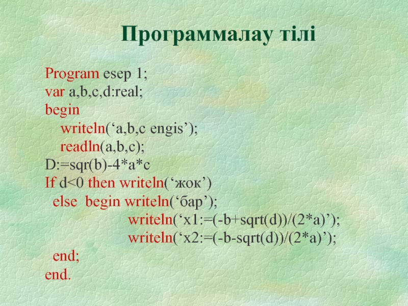 Программалау тілдері презентация