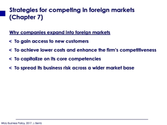Strategies for competing in foreign markets