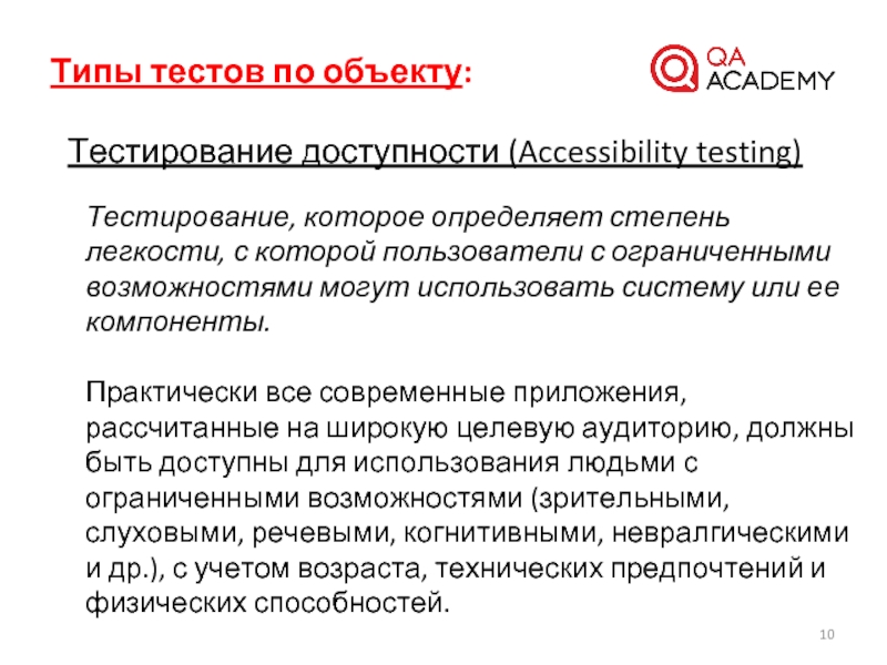 Виды тестирования сайтов. Тестирование доступности пример. Объект тестирования: смартфон.