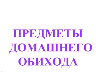 ПРЕДМЕТЫ  ДОМАШНЕГО ОБИХОДА