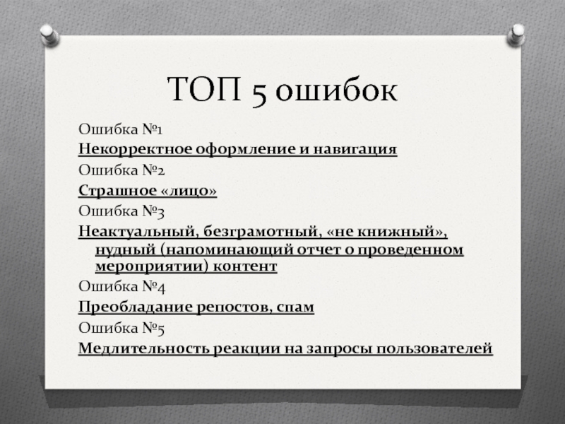 Корректно оформленные. Топ ошибок в контенте. Мероприятия по некорректному оформлению записей. Корректно оформленная. Некорректно оформлен.