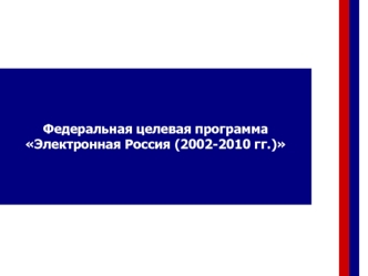 Федеральная целевая программа
Электронная Россия (2002-2010 гг.)