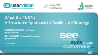 What the *UX?!? A Structured Approach to Tackling UX Strategy