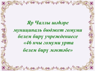 Яр Чаллы шәһәре муниципаль бюджет гомуми белем бирү учреждениесе 46 нчы гомуми урта белем бирү мәктәбе