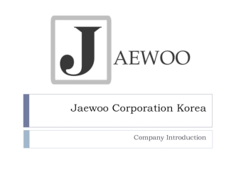 Jaewoo corporation Korea
