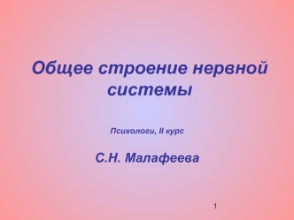 Общее строение нервной системы