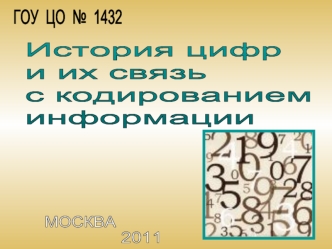 История цифр 
и их связь 
с кодированием 
информации