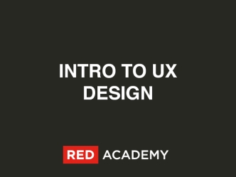 Intro to UX