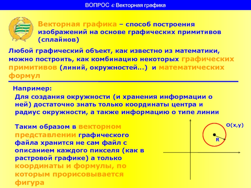 Векторные форматы содержат описание каждого пикселя рисунка