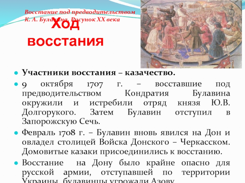 Ход восстания